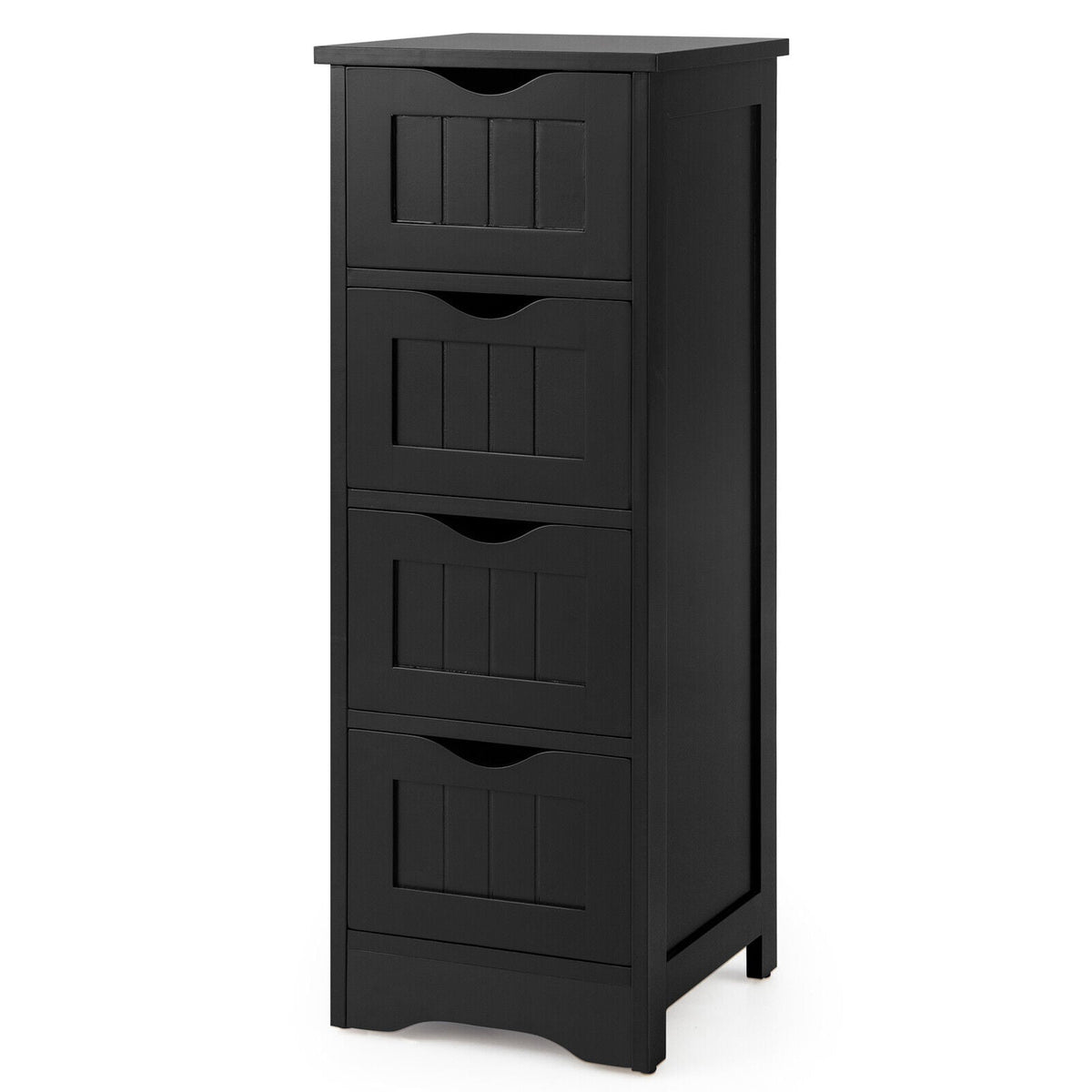4-Drawer Freestanding Floor Cabinet with Anti-Toppling Device-Black view 4