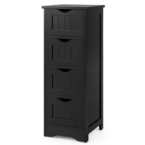 4-Drawer Freestanding Floor Cabinet with Anti-Toppling Device-Black view 4