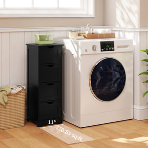 4-Drawer Freestanding Floor Cabinet with Anti-Toppling Device-Black view 6