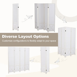 4-Panel Pegboard Room Divider 67 Inches Tall Foldable Privacy Screen view 7