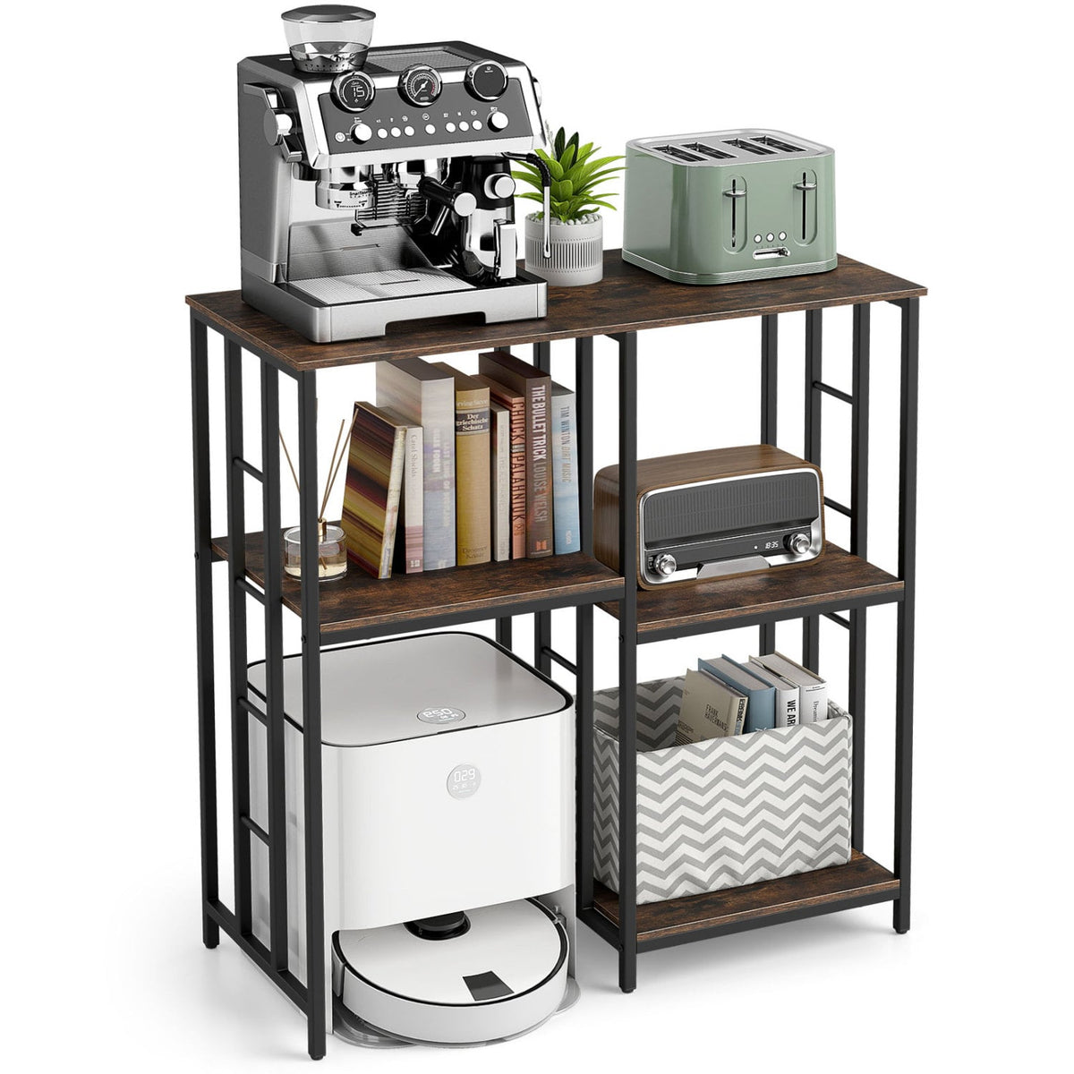 4-Tier Heavy-Duty Kitchen Baker's Rack- Brown view 4