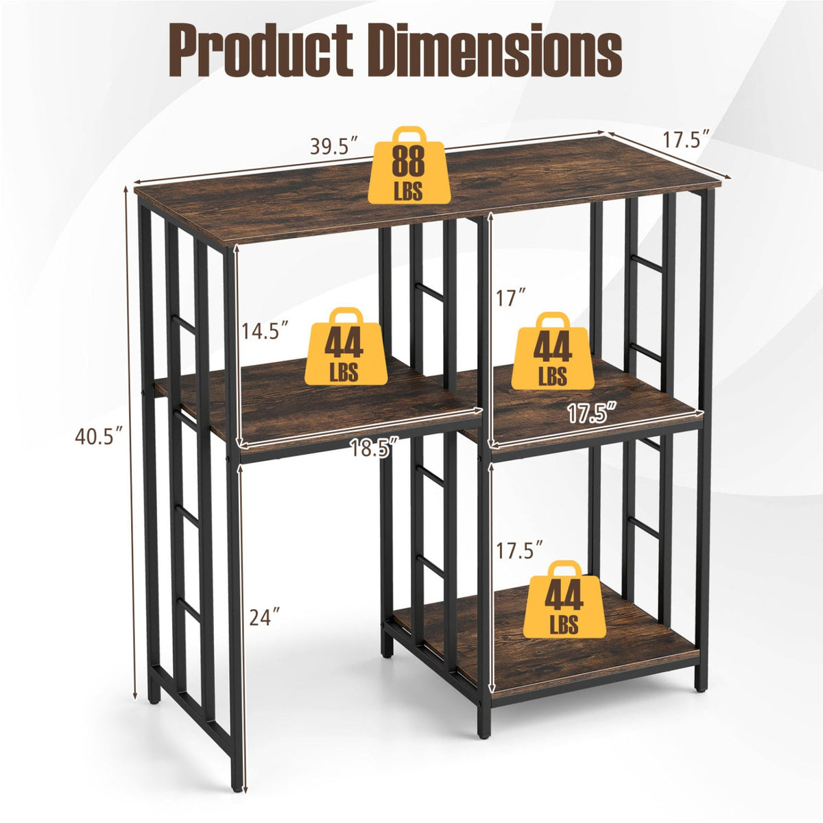4-Tier Heavy-Duty Kitchen Baker's Rack- Brown view 5