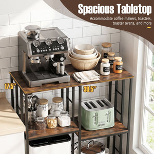 4-Tier Heavy-Duty Kitchen Baker's Rack- Brown view 6