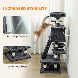 52 Inch Large Cat Tree for Indoor Cats, Dark Grey – view 6