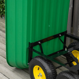 Garden Dump Cart Heavy Duty 440lbs Wagon with Steel Frame and 10'' Pneumatic Tires, Green – view 14