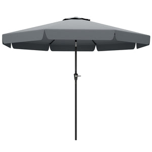 8.5 ft Outdoor Market Table Umbrella, Round Patio Umbrella with Tilt and Crank for Garden, Backyard, Deck, Dark Grey