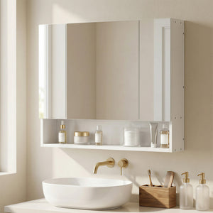 Wall Mounted Bathroom Medicine Cabinet with Mirror and Adjustable Shelves, Grey – view 14