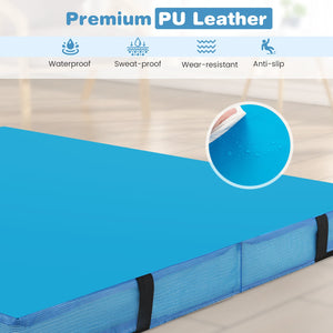 4ft x 4ft x 4in Bi-Folding Gymnastic Tumbling Mat with Handles and Cover-Blue view 7