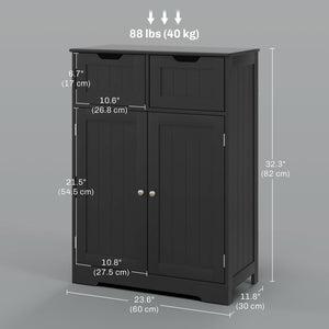 Bathroom Cabinet, Bathroom Storage Cabinet with 2 Drawers, Adjustable Shelf for Living Room, Entryway, White – view 9