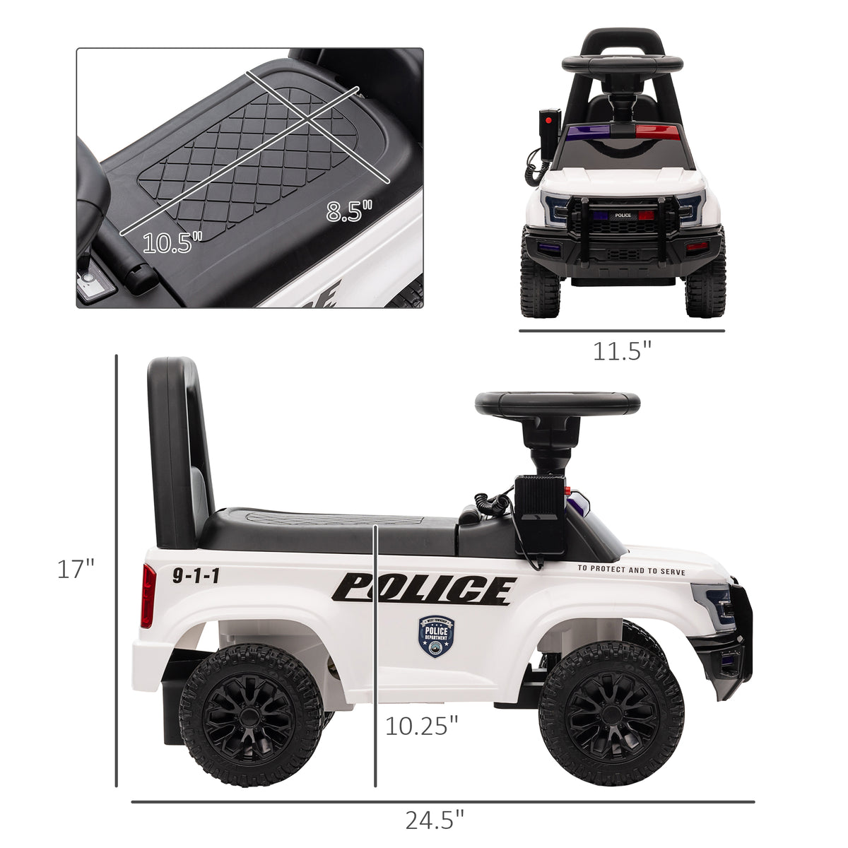 Aosom Kids Ride On Sliding Car with Hidden Under Seat Storage, Foot-to-Floor Design