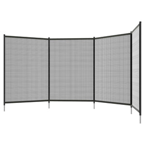 4-Panel Swimming Pool Fence, Aluminium Rustproof Pool Fencing, Overall Size 4' x 12', Black