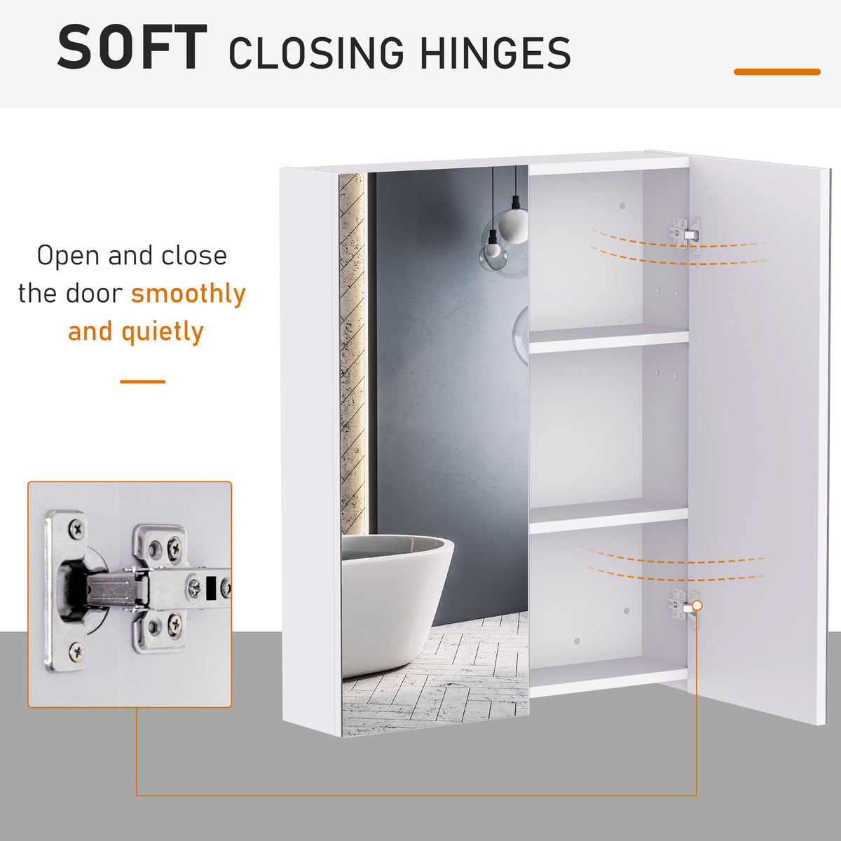 Wall Mount Medicine Cabinet with Mirror, Bathroom Mirror Cabinet Storage Organizer with Adjustable Shelf – view 5