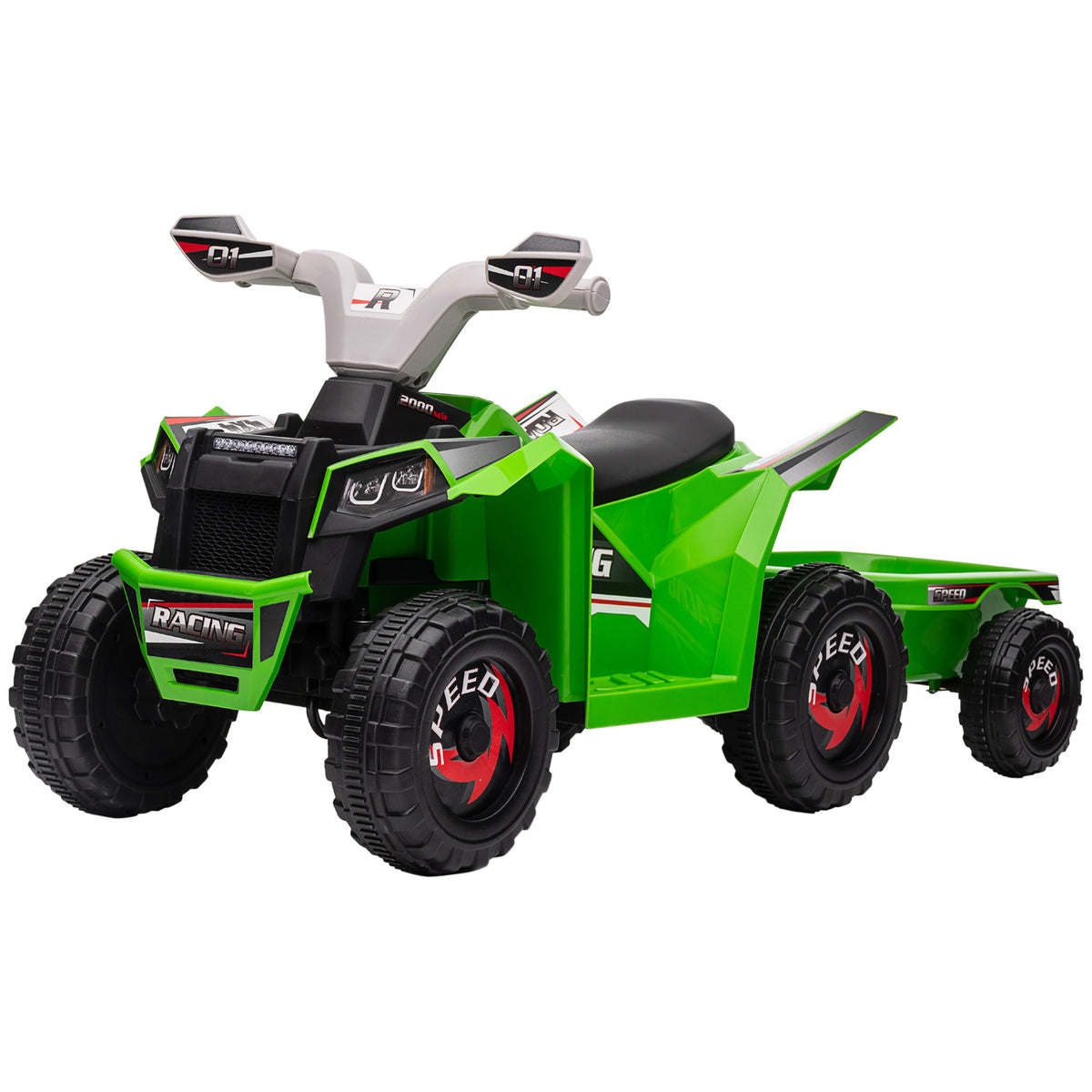 6V Electric Toy Car with Back Trailer, Forward Backward, Wear-Resistant Wheels for Ages 18-36 Months, Red – view 4