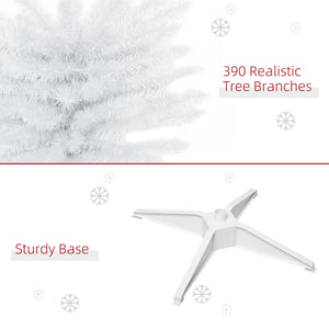 6 FT Christmas Tree Classic Tree Holiday Indoor Decoration, with Stable Plastic Base, White
