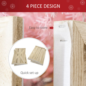 24" Farmhouse Christmas Tree Base Cover Wooden Christmas Tree Collar Box Home Decoration Dark Distressed Wood Finish