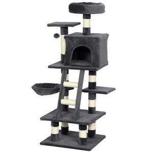 52 Inch Large Cat Tree for Indoor Cats, Dark Grey