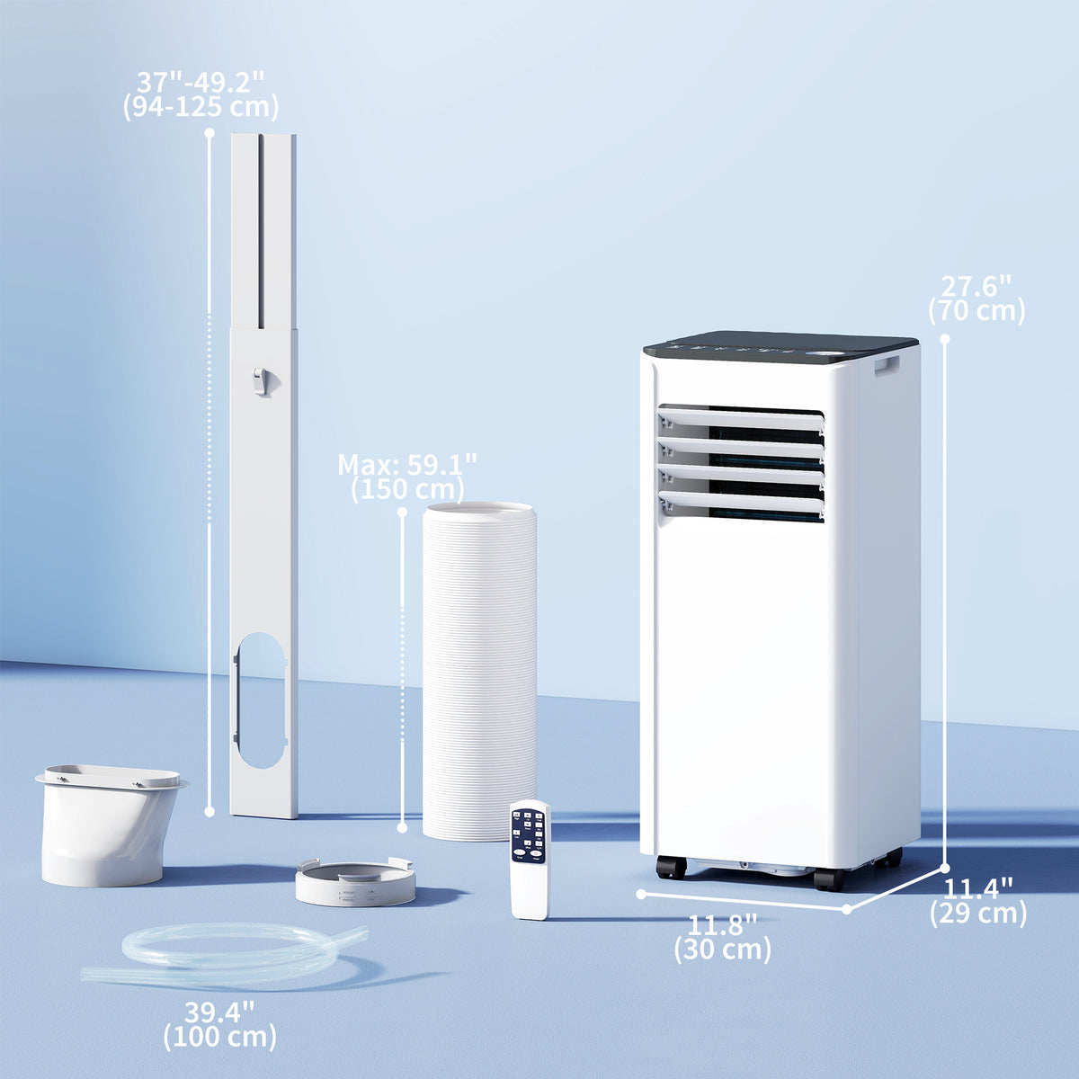 8000 BTU Portable Air Conditioner, AC Unit with Dehumidifier, Fan, WiFi Voice Remote Control, for Room up to 344 Sq. ft