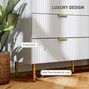 Modern Chest of Drawers 4 Drawer Dresser for Bedroom with Gold Legs and Handles, Black – view 25
