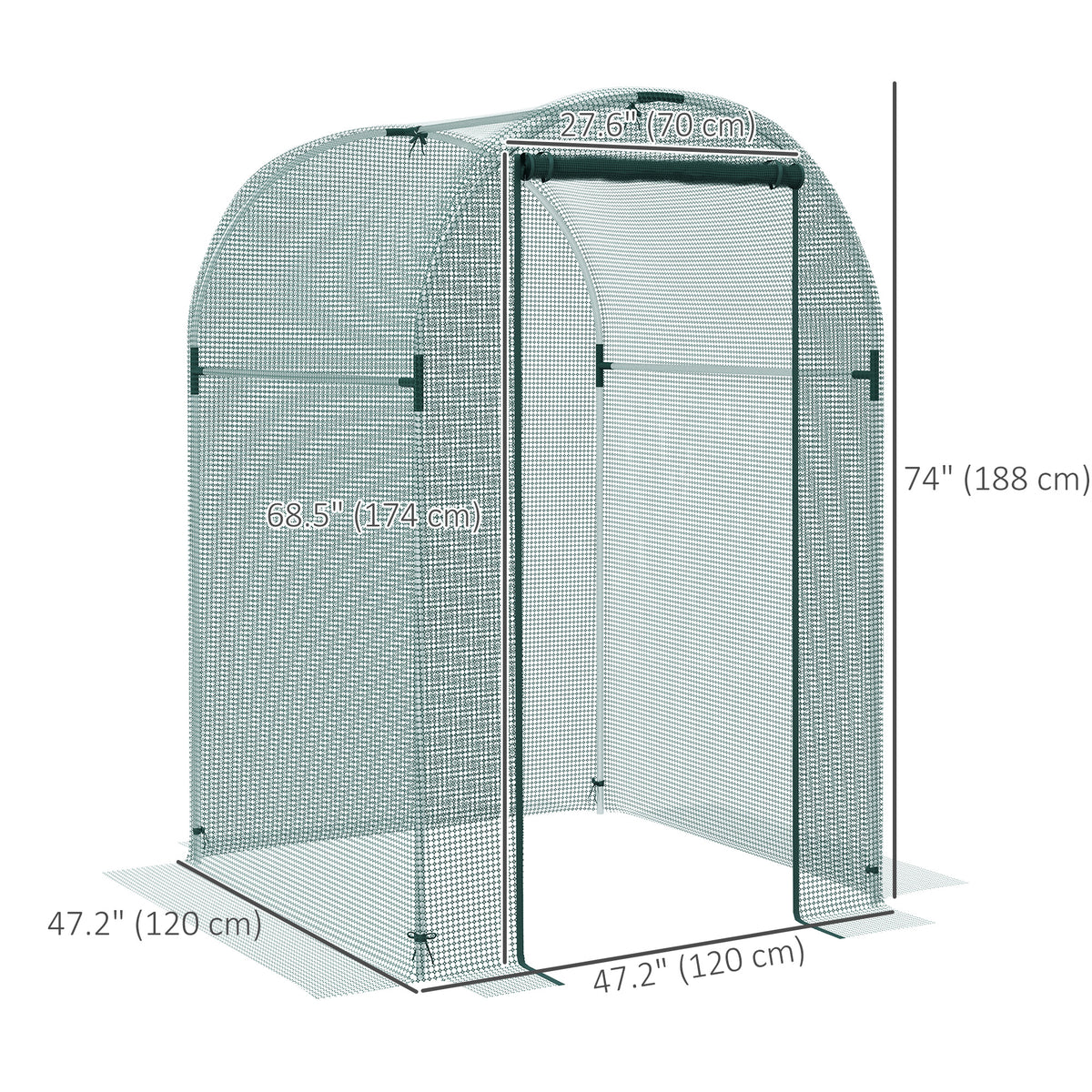 Galvanized Steel Crop Cage, Plant Protection Tent with Zippered Door, 4' x 4', Black – view 9