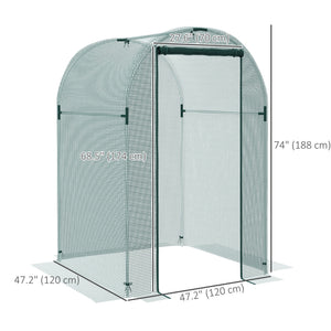 Galvanized Steel Crop Cage, Plant Protection Tent with Zippered Door, 4' x 4', Black – view 9