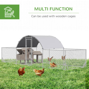 21.7' x 6.2' Metal Chicken Run with Waterproof and Anti-UV Cover