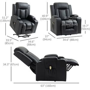 Power Lift Recliner Chair for Elderly, PU Leather Electric Recliner Chair with Footrest, Remote Control – view 2