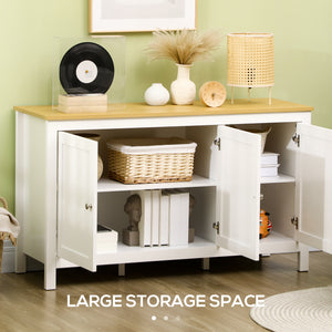 Sideboard, Buffet Cabinet with Doors and Adjustable Shelves for Living Room, Entryway, Black and Natural