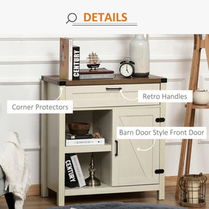 Rustic Barn Door Storage Cabinet Modern Farmhouse Buffet Sideboard for Kitchen & Dining Room Dark Oak – view 19