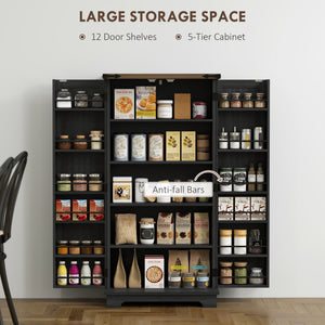 47" Kitchen Pantry Storage Cabinet, Farmhouse Kitchen Pantry Cabinet with Adjustable Shelves and Door – view 6