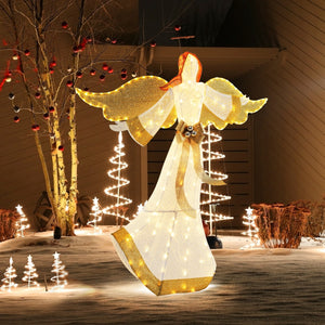 5.2 Feet Christmas Pre-Lit Angel with Halo Wings and 180 Warm White LED Lights view 5