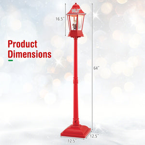 5.3 Feet Musical Christmas Street Lamp with 60 Warm White LED Lights-Red view 5