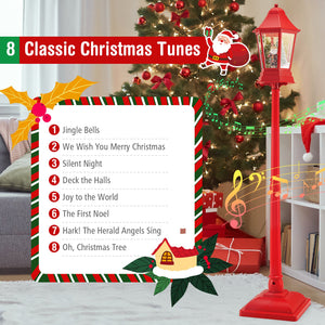 5.3 Feet Musical Christmas Street Lamp with 60 Warm White LED Lights-Red view 8