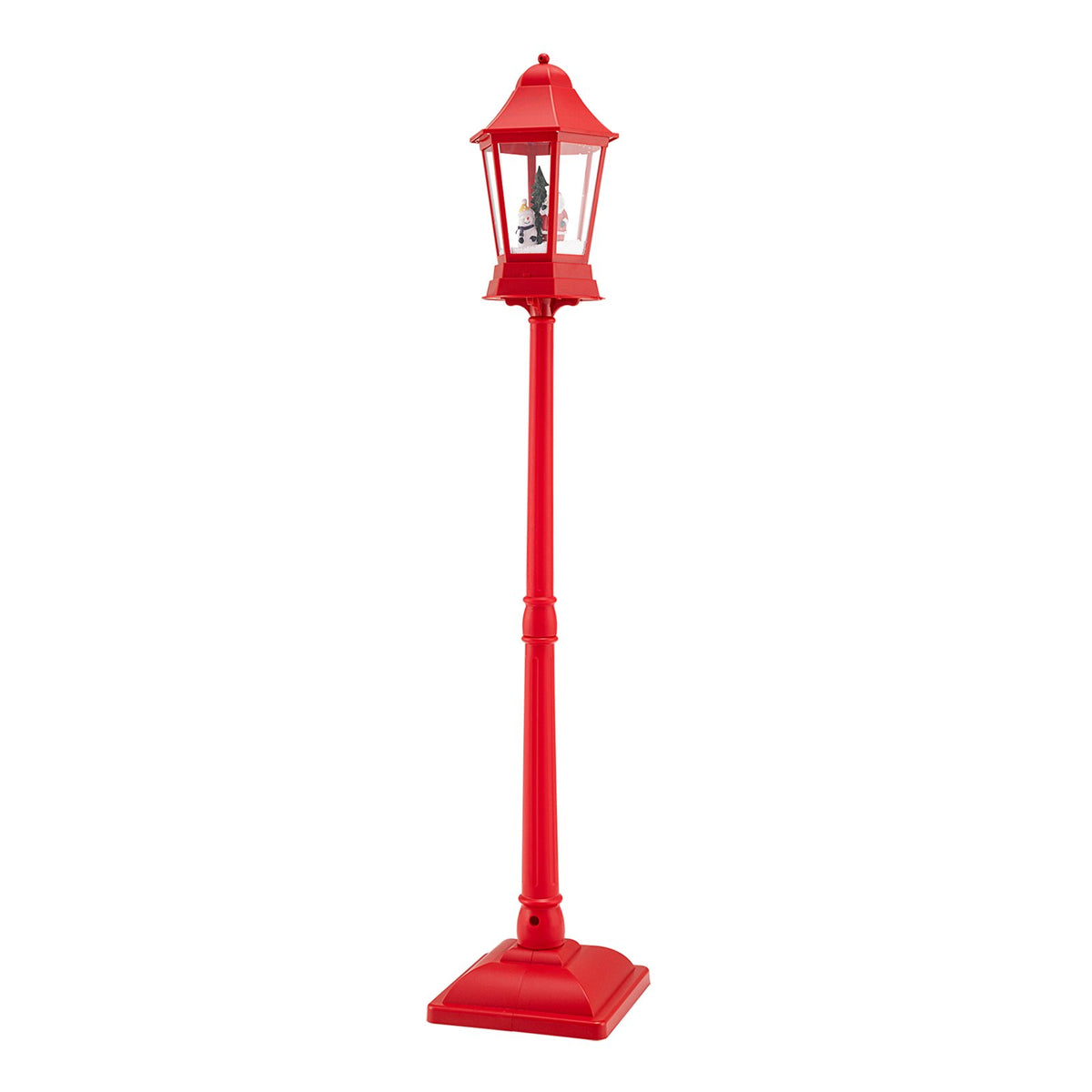 5.3 Feet Musical Christmas Street Lamp with Blowing Snow and LED Lights-Red view 4