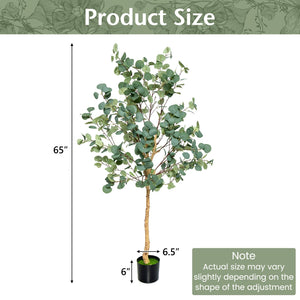 5.5 Feet Artificial Eucalyptus Tree with 517 Silver Dollar Leaves-2 Peice view 4