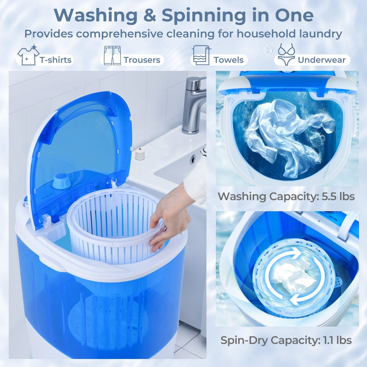 5.5 lbs Portable Semi Auto Washing Machine view 7
