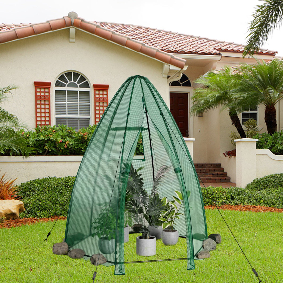 5.5 x 5.5 x 6 Feet Portable Mini Greenhouse with All-Weather PE Cover view 3