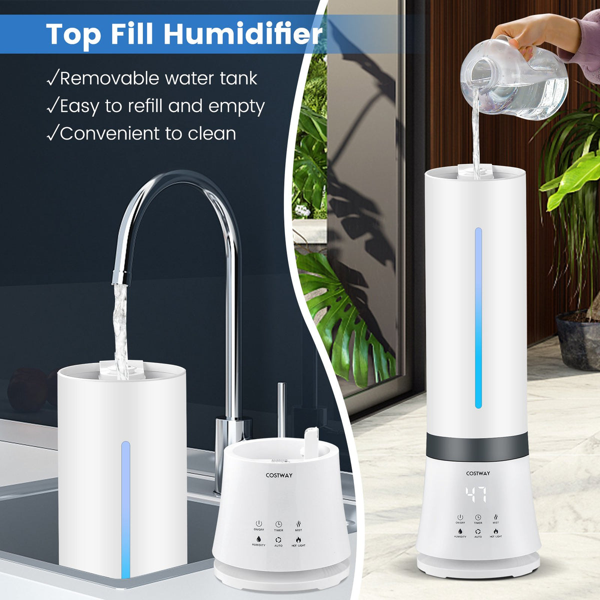 5.5L Cool Mist Humidifiers with Remote Control and 12 Hours Timer view 7