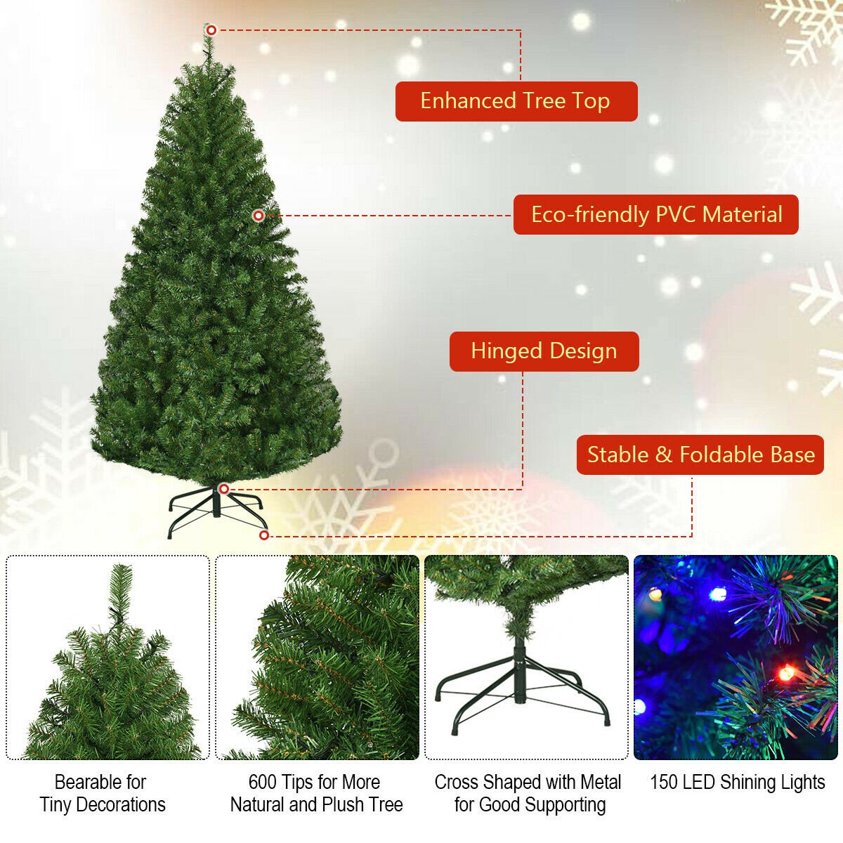 Artificial Premium Hinged Christmas Tree-5 ft view 9