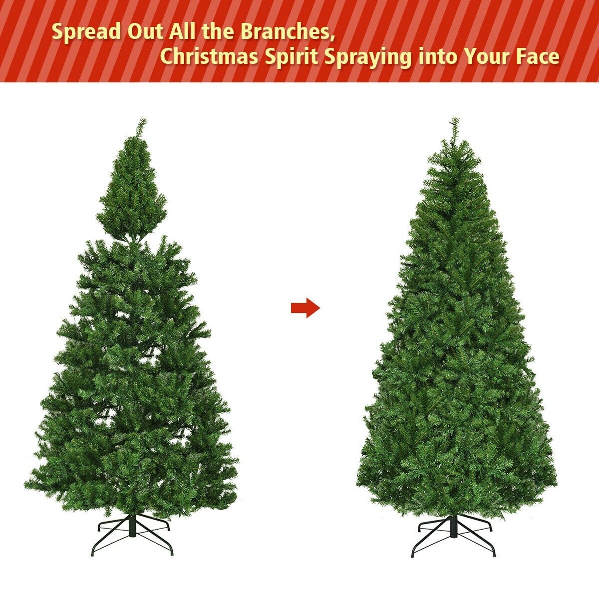 Artificial Premium Hinged Christmas Tree-7 ft view 7