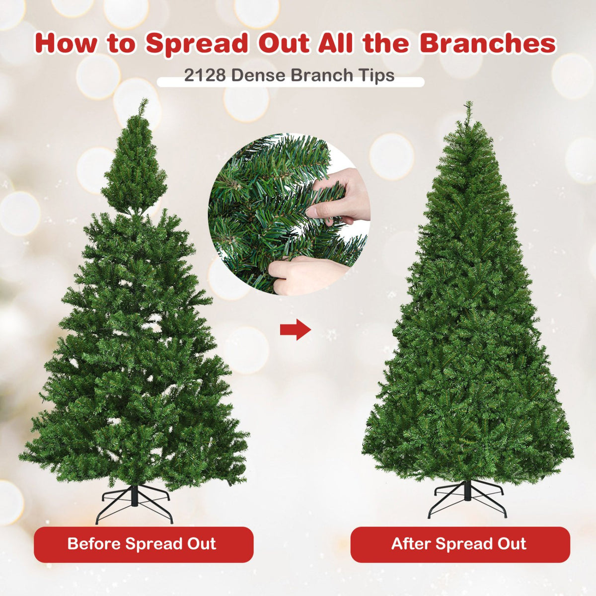 Artificial Premium Hinged Christmas Tree-8 Feet view 8