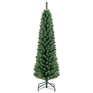 5/6/7/8 Feet Pencil Christmas Tree with 295/392/523/671 Memory Wire Branch Tips and Upgraded Metal Stand-5 feet view 4