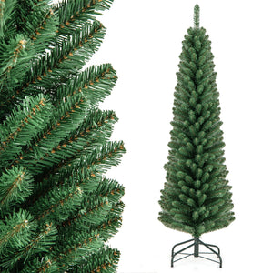 5/6/7/8 Feet Pencil Christmas Tree with 295/392/523/671 Memory Wire Branch Tips and Upgraded Metal Stand-5 feet view 9