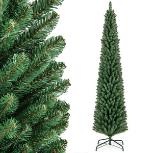 5/6/7/8 Feet Pencil Christmas Tree with 295/392/523/671 Memory Wire Branch Tips and Upgraded Metal Stand-8 ft view 4
