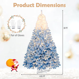 5/6/7/8 FT Artificial Christmas Tree with Warm White LED Lights and 8 Modes-8 Feet view 5