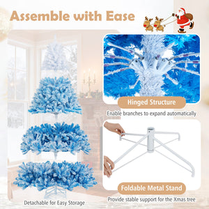 5/6/7/8 FT Artificial Christmas Tree with Warm White LED Lights and 8 Modes-8 Feet view 9