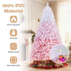 5/6/7/8 FT Artificial Christmas Tree with Warm White LED Lights and 8 Modes for Holiday-8 Feet view 8