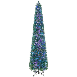 5/6/7/8 FT Pre-Lit Christmas Pencil Tree with Colorful Fiber Optics Green-8 ft view 4