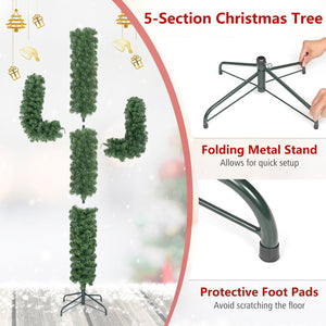7 Feet Artificial Cactus PVC Christmas Tree with LED Lights and Ball Ornaments-7 ft view 9