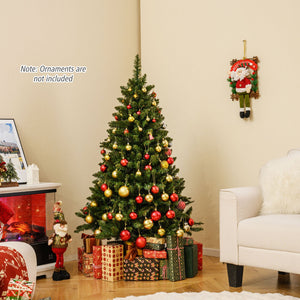 5/6/7 Feet Artificial Christmas Tree Hinged Xmas Tree with 7 Lighting Modes-5 Feet view 3
