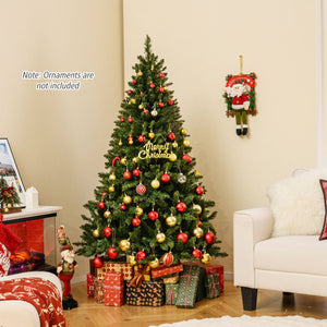 5/6/7 Feet Artificial Christmas Tree Hinged Xmas Tree with 7 Lighting Modes-6 Feet view 3